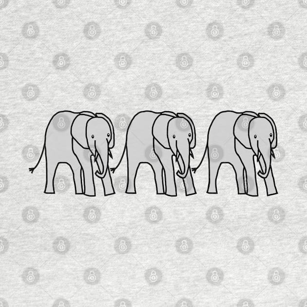 Three Baby Elephants by ellenhenryart